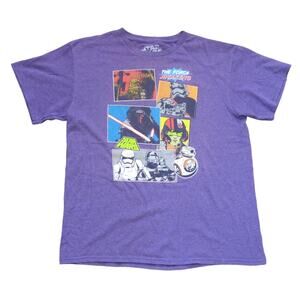 STAR WARS The Force Awakens Character T Shirt Size XL*Kids Chewbacca Luke Purple